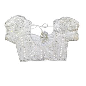 Nazila Couture Mirror Work Embroidered Choli, Size M